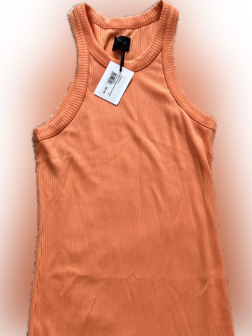 NWT WSLY Orange Ribbed Tank Dress